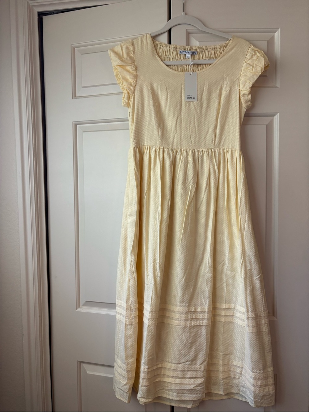 love, Fire Pale Yellow Ruffle Sleeve Girls' Dress
